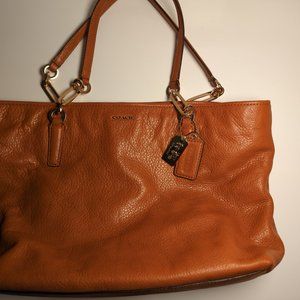 Coach Madison East West Tote Bag Purse in Cognac Brown